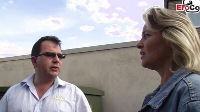 Horny German MILF flirts with stranger on the street for some hardcore action