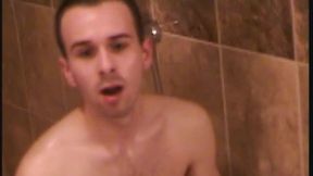 Handsome Jerks Off in Shower