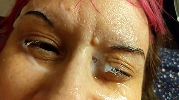 Unloaded his cum sac on my face