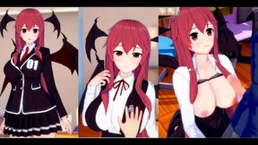 Big-Breasted Touhou Devil Gets Hand Job & Blowjob in Eroge Koikatsu! 3D Hentai