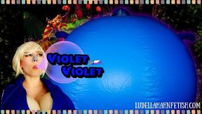 Violet Violet - Juicy Gum Fills Ludella with Juice, Turns Her Blue, and Inflates Her Like a Giant Blueberry Balloon - Breast Expansion, Belly Inflation, & Berrification Parody - HD MP4 1080p