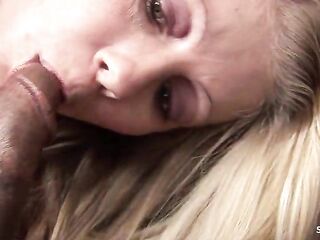 Skinny Golden-haired Glasses Nerd Angel with saggy Boobs get her 1st Ebony Monster Ramrod Screw at Pick Up Casting
