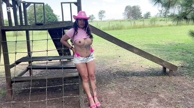 A cowboy farmer with a huge cock shows me the countryside and fucks me wildly, and my husband catches us.
