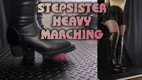 Stepsister Heavy Marching on Your Cock in Knee High Black Boots - (Double Version) - Tamystarly - Cock Balls Crush Trample, CBT, Bootjob, Trampling, Shoejob, Stomping