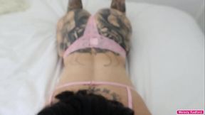 MILF Pornstar Metaverse Gamer Sub In Pink Lingerie Handcuffs Gets Titty Fucked Hard