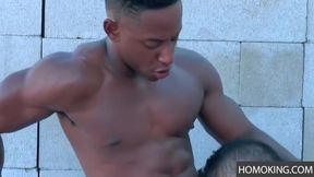 A Gay Threesome between 2 White and a Black Dude