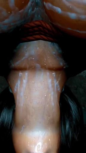 Pretty beauty is hung up and deepthroat...   Clip 2