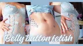 Belly button fetish + bodysuit + Naked