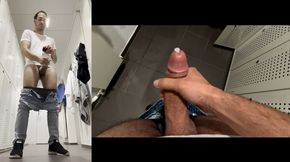 Gym Time Thrill: Solo Release in the Locker Room