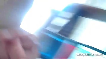 Delicious amateur girl with small tits is sucking two cocks and getting ready for DP