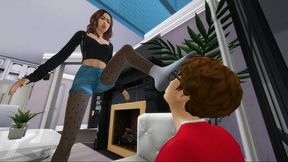 LUNA PUNISHES HER GEEK BOYFRIEND – On His Knees for Her Socks