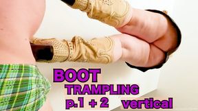 Vertical View Trampling on My Slave – Dual Boots from Below