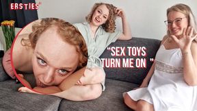 Anna & Sarah Girl On Girl Dildo Ride Goes Filthy