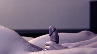 Slave tied to bed and made to cum in femdom handjob