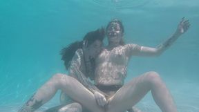 underwater lesbians 2 - vanessa vega & charlotte sartre swimming girl girl pussy eating finger fucking wet look