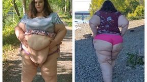 SSBBW walking in dresses