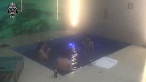 threesome with friends in the motel pool part 1