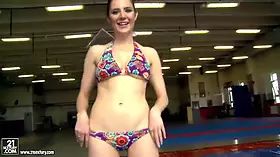 Nudefightclub introduces samantha benley vs chrissie