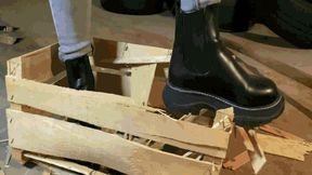 Jeanette destroys boxes SD