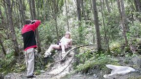 Georgia showing her tits & cunt in public & blowjob