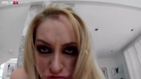 Dirty Talking Bitch Aline Prefers Two Cock Fuc