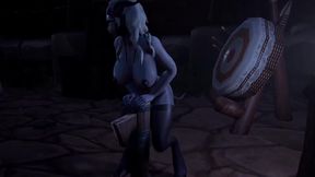 draenei grinding on a pole at night - warcraft porn parody