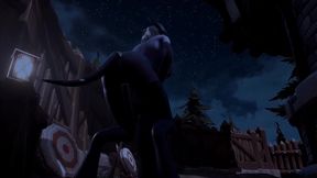 draenei grinding on a pole at night - warcraft porn parody