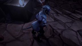 draenei grinding on a pole at night - warcraft porn parody