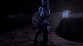 draenei grinding on a pole at night - warcraft porn parody