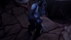 draenei grinding on a pole at night - warcraft porn parody