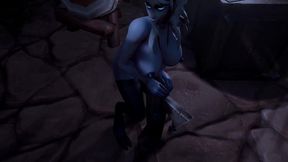 draenei grinding on a pole at night - warcraft porn parody