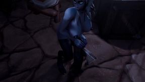 draenei grinding on a pole at night - warcraft porn parody