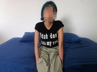 Oh my God! This slender beauty is barely legal! And this babe already desires to screw.