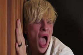 platinum-blonde twink smashed