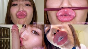 Hina Hazuki - LIP FETISH - Showing off octopus kisses with sexy lips & dick kisses & subjective octopus kisses - 1080p