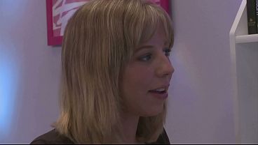 He rips open her tights, pounds her and cums in her slutty mouth