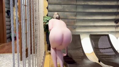 Milf masturbates in a sauna, what could be better?