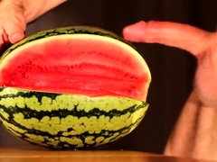 water melon cum - fucking a melon and cumming