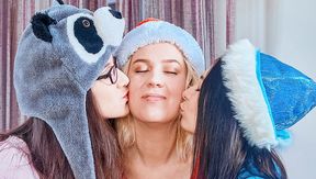 Office babe gets double penetration at Christmas party
