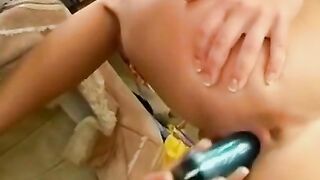 Hot & Curvy Blonde Teen Exposes Her Shaved Muff in Mall Bathroom Stall - POV Creampie