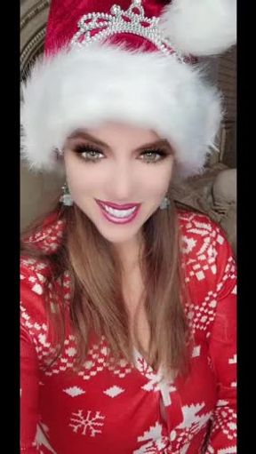 Merry Christmas 2023! Milf Nikki In A Sexy Christmas Onesie With Socks Dildo Suck Fuck JOI!