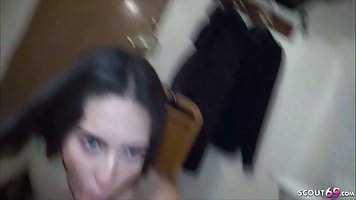 Barely legal, Turkish brunette is having wild sex in a hotel room, with her boyfriend's best friend