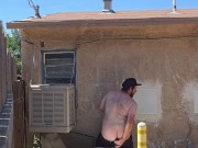 Public dildo riding in my back yard