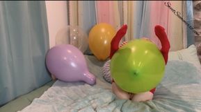 Blowing Up and Hug Popping Tuftex Balloons