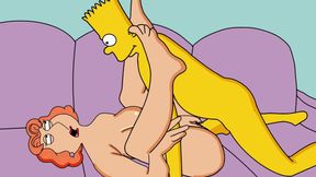 Family Guy Parody The Simpsons Parody 18+ crossover - Bart finally nails his dream milf lois Griffin