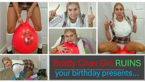 MEAN Brat Chav RUINS your beach ball and hopper ball...