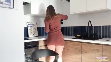 Thirsty neighbor rides my cock until a huge facial cumshot explodes