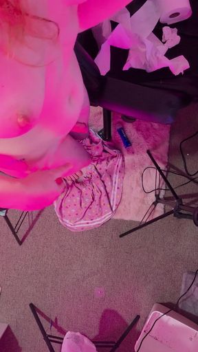Small Dick Redhead Shemale Jacking off and Cumming a Huge Load