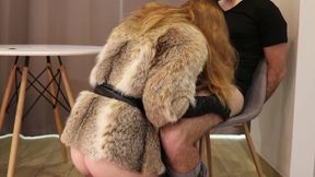 Femdom High Heels, Leather Gloves and Fur Coat