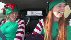 Nadia Foxx & Serenity Cox As Horny Elves Cumming In Drive Thru With Remote Controlled Vibrators / 4k